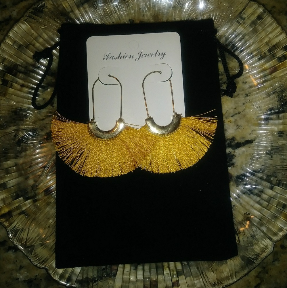 3 for $20 -Boho Mustard Color Tassel Earrings